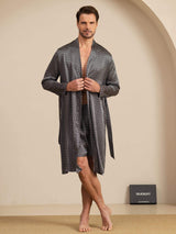 [Black Ginkgo] SilkSilky-AU Long Sleeve Men's Pyjamas 006
