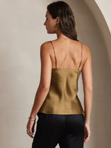 [Coffee] SilkSilky-AU Spaghetti Strap V Neck Camisole 002
