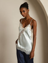[Light Blue] SilkSilky-AU Spaghetti Strap V Neck Camisole 006