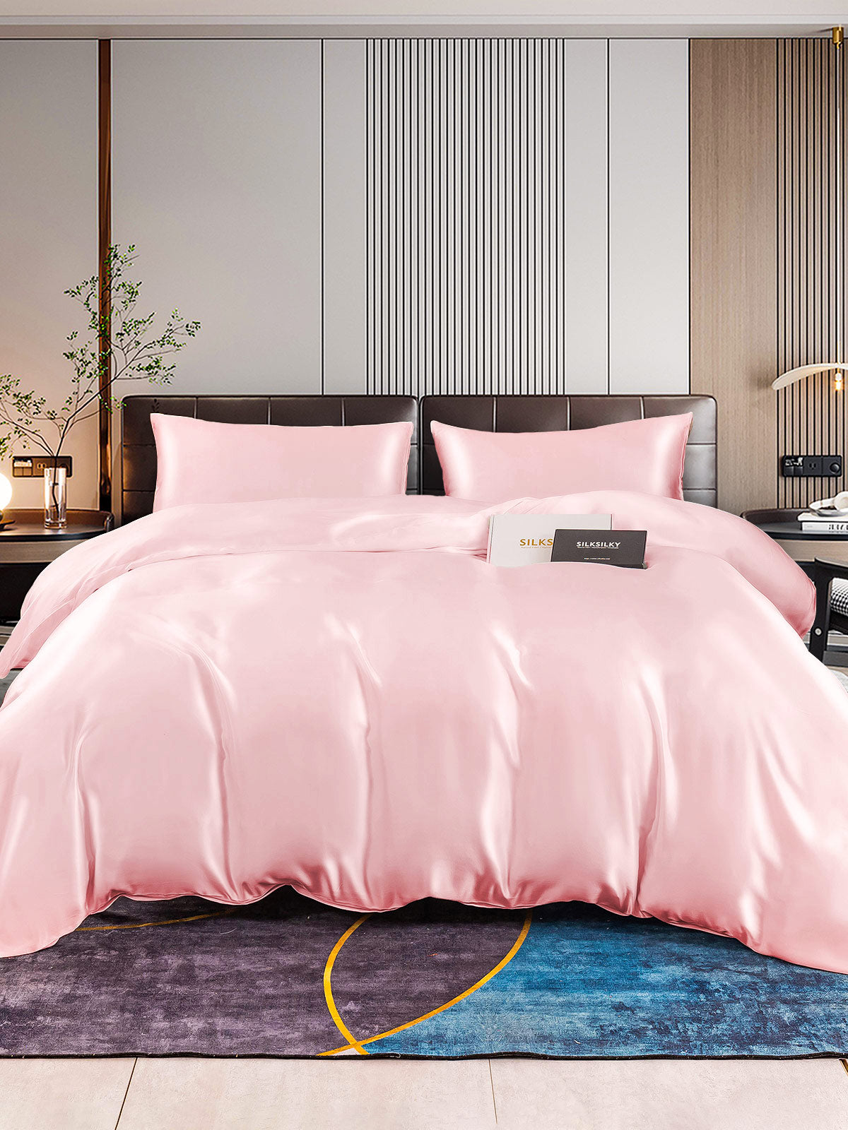 SilkSilky AU 22Momme Pure Silk Bedding Set Pink 001