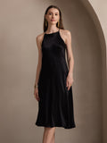 SilkSilky AU 19Momme Silk Sleeveless Dress Black 003