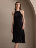 SilkSilky AU 19Momme Silk Sleeveless Dress Black 004