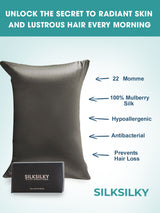 [Dark Gray] SilkSilky-AU 22Momme Pure Silk Pillowcase 003