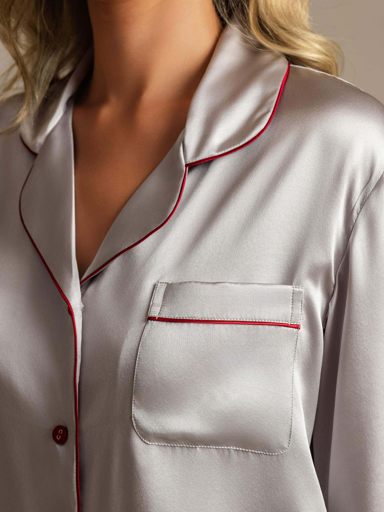 [Silver] SilkSilky-AU Pure Silk Womens Pajamas 004