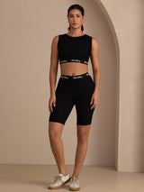 [Black] SilkSilky-AU Sleeveless Crew Neck Women's Outfit Sets 007