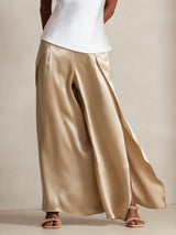 [Champagne] SilkSilky-AU 19Momme Silk Split Women's Pants 001