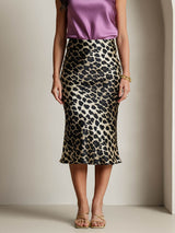 [Leopard] SilkSilky-AU 19Momme Pure Silk Skirt 003,