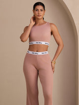 [Pink] SilkSilky-AU Sleeveless Crew Neck Women's Outfit Sets 003