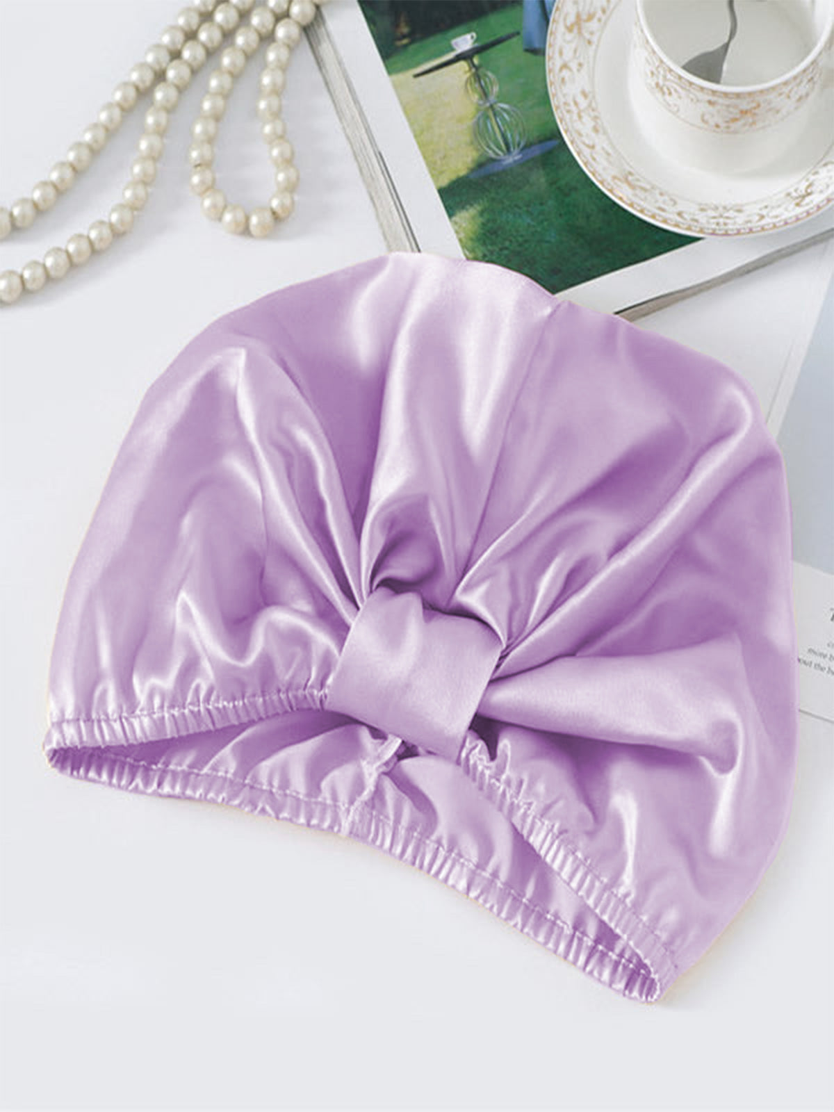 SilkSilky AU Pure Silk Sleep Cap Lavender 002