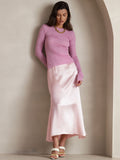 SilkSilky AU 19Momme Silk Skirt Pink 007