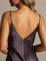 [Purple Gray] SilkSilky-AU Sleeveless V Neck Nightgown 005