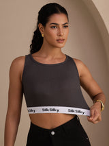 [Gray] SilkSilky-AU Sleeveless Crew Neck Camisole 003