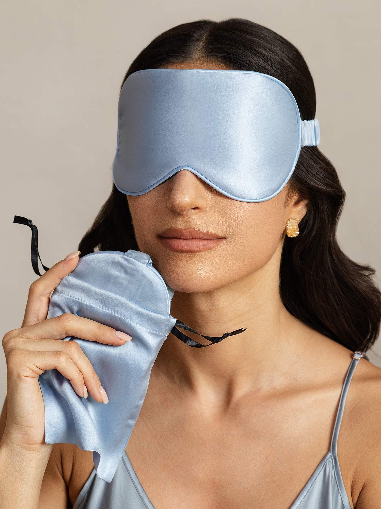 [LightBlue] SilkSilky-AU Pure Silk Eye Mask 003