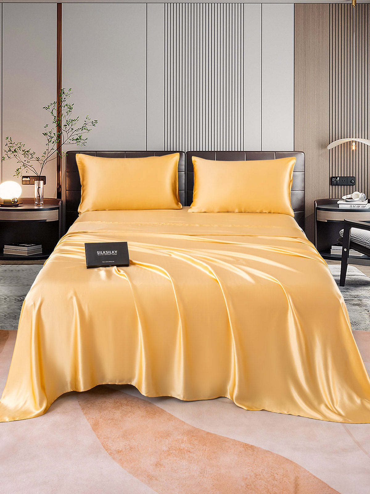 SilkSilky AU 22Momme Pure Silk Bedding Set Champagne 001