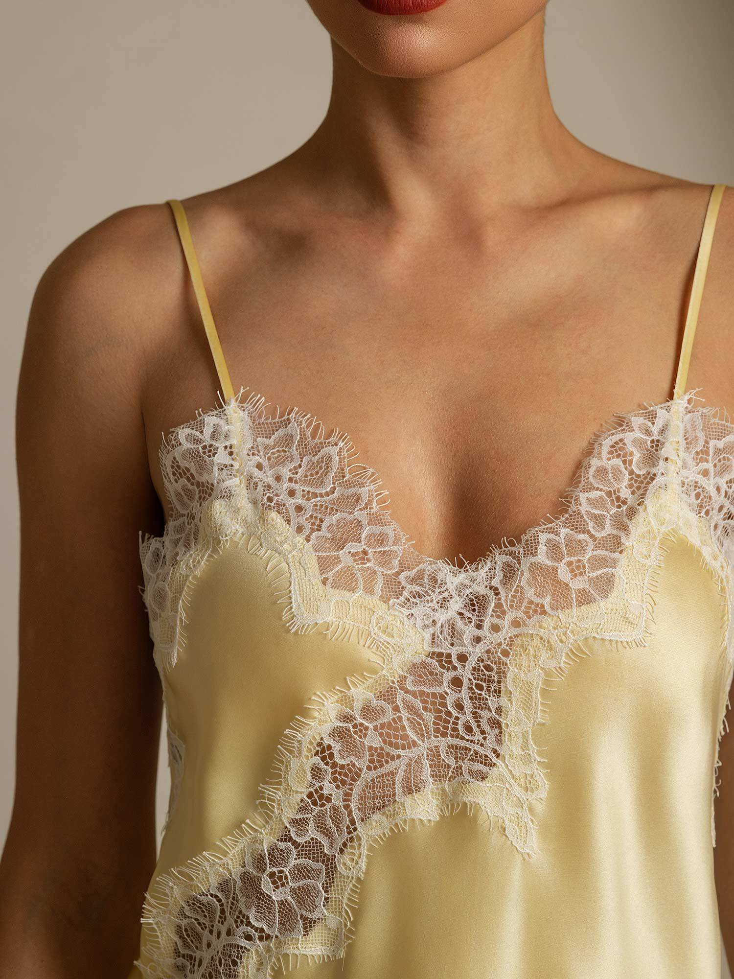 [LightYellow] SilkSilky-AU Pure Silk Camisoles 004