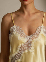 [Light Yellow] SilkSilky-AU Spaghetti Strap V Neck Camisole 004