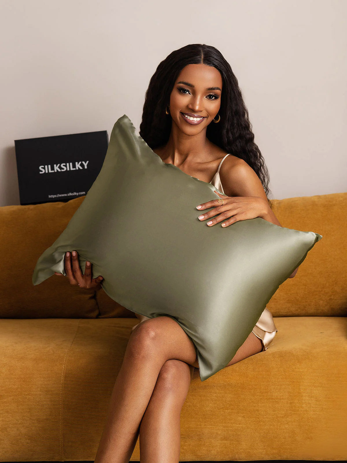 [Olive Green] SilkSilky-AU 22Momme Pure Silk Pillowcase 004
