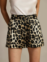 [Leopard] SilkSilky-AU 19Momme Silk Womens Shorts 001