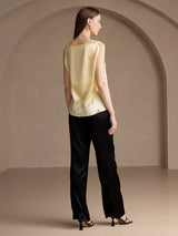 [Light Yellow] SilkSilky-AU Sleeveless Round Neck Camisole 002