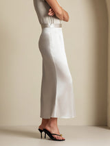 [Light Gray] SilkSilky-AU 19Momme Stretch Silk Charmeuse Skirt 002