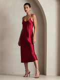 SilkSilky-AU Pure Silk Sleeveless Round Neck Dress Wine 006