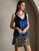 [Dark Blue] SilkSilky-AU Sleeveless V Neck Camisole 006