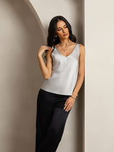 [Silver] SilkSilky-AU Sleeveless V Neck Camisole 007