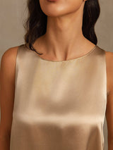 [Champagne] SilkSilky-AU Sleeveless Women's Pyjamas 004