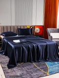 SilkSilky AU 22Momme Pure Silk Bedding Set DarkBlue 003