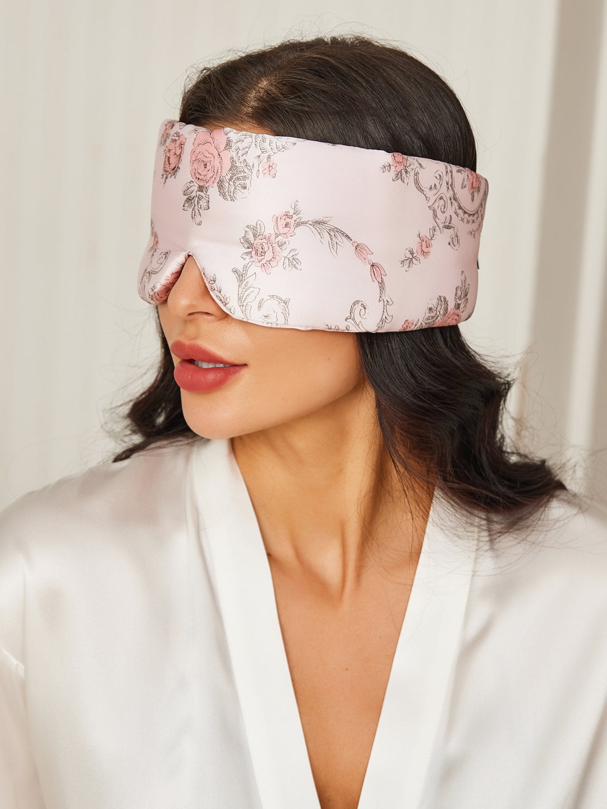 SilkSilky AU 19Momme Pure Silk Eye Mask RoseRed 001