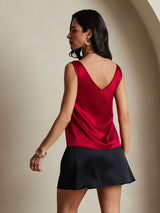 [Wine] SilkSilky-AU Sleeveless V Neck Camisole 002