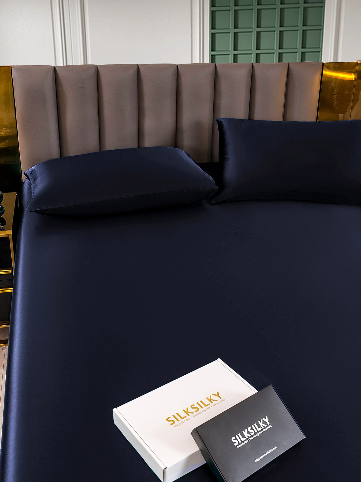 [Dark Blue] SilkSilky-AU 25Momme Bedding Set 005