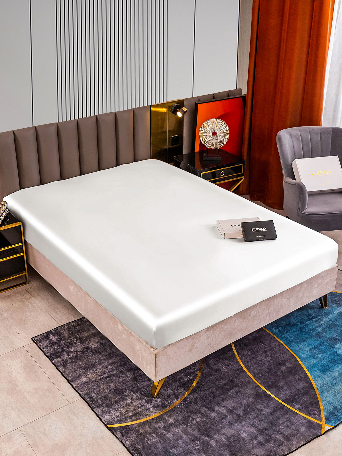 [White] SilkSilky-AU 22Momme Sheet 002