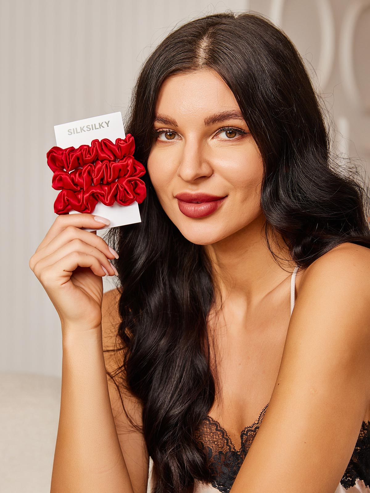 [Wine] SilkSilky-AU 19Momme Pure Silk Scrunchie 001