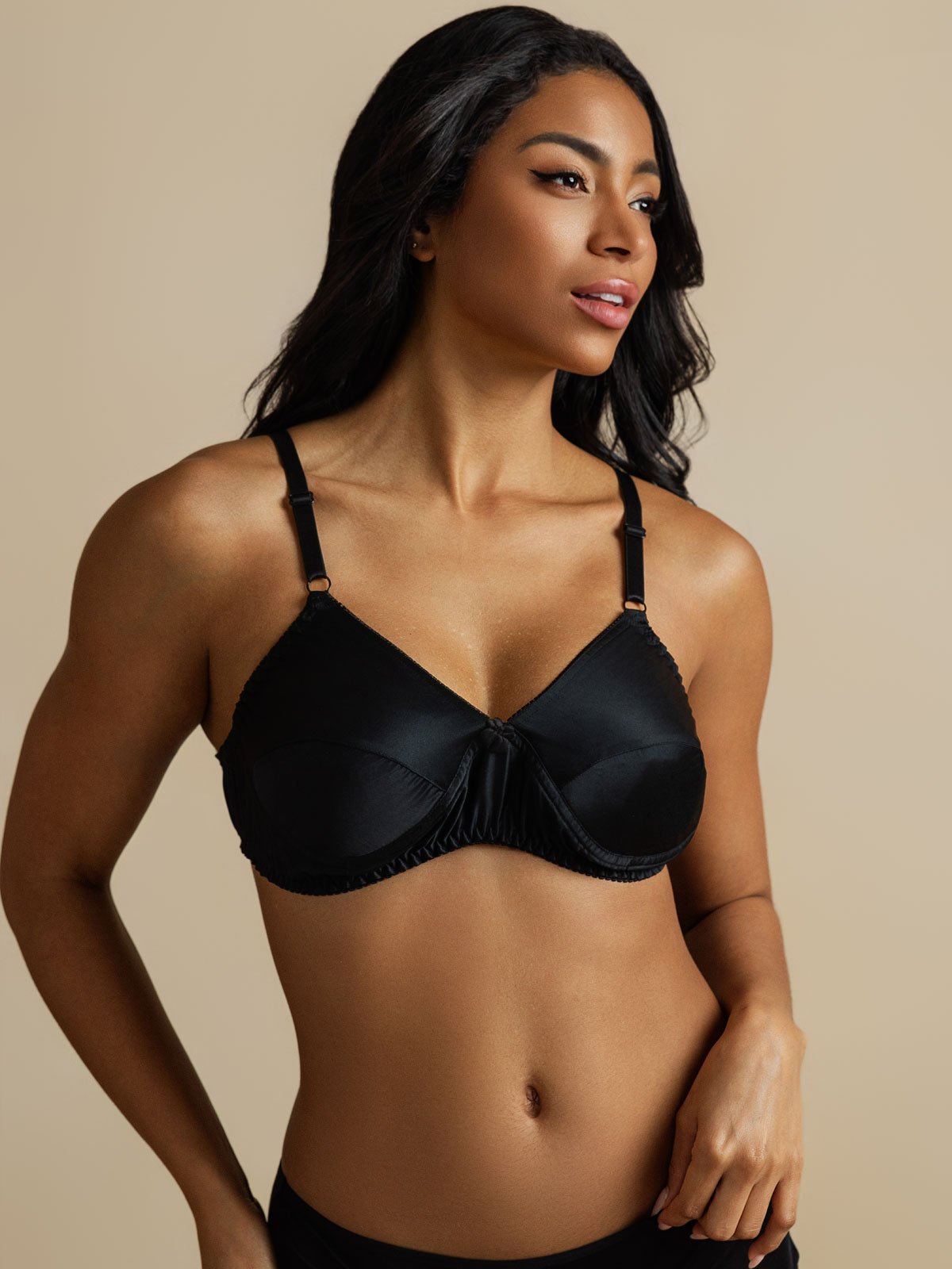 [Black] SilkSilky-AU Pure Silk Bra 001,