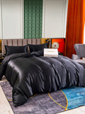 SilkSilky AU 25Momme Pure Silk Bedding Set Black 002