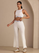 [White] SilkSilky-AU Sleeveless Crew Neck Women's Outfit Sets 003