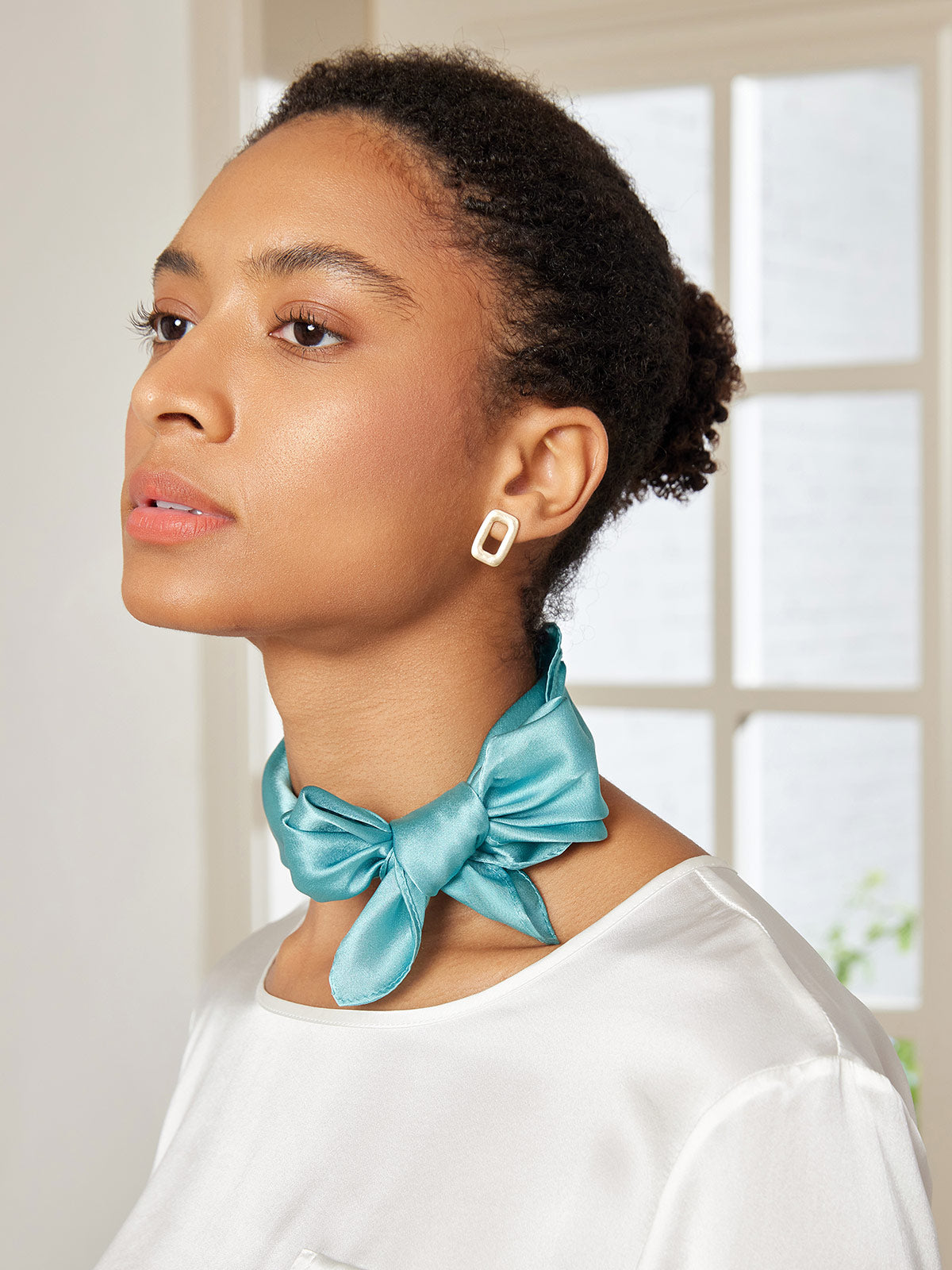 [Teal] SilkSilky-AU Pure Silk Scarf 001