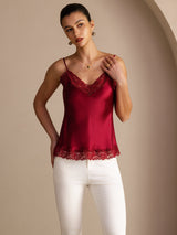 [Wine] SilkSilky-AU Spaghetti Strap V Neck Camisole 003