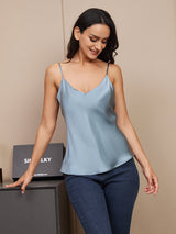 [Grayish Blue] SilkSilky-AU Spaghetti Strap V Neck Camisole 004