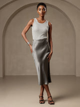[Dark Gray] SilkSilky-AU Skirt 003