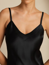 [Black] SilkSilky-AU Sleeveless V Neck Dress 005