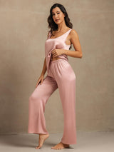 [Peach Skin] SilkSilky-AU 19Momme Machine-Washable Silk Sleeveless Scoop Neck Women's Pyjamas 003