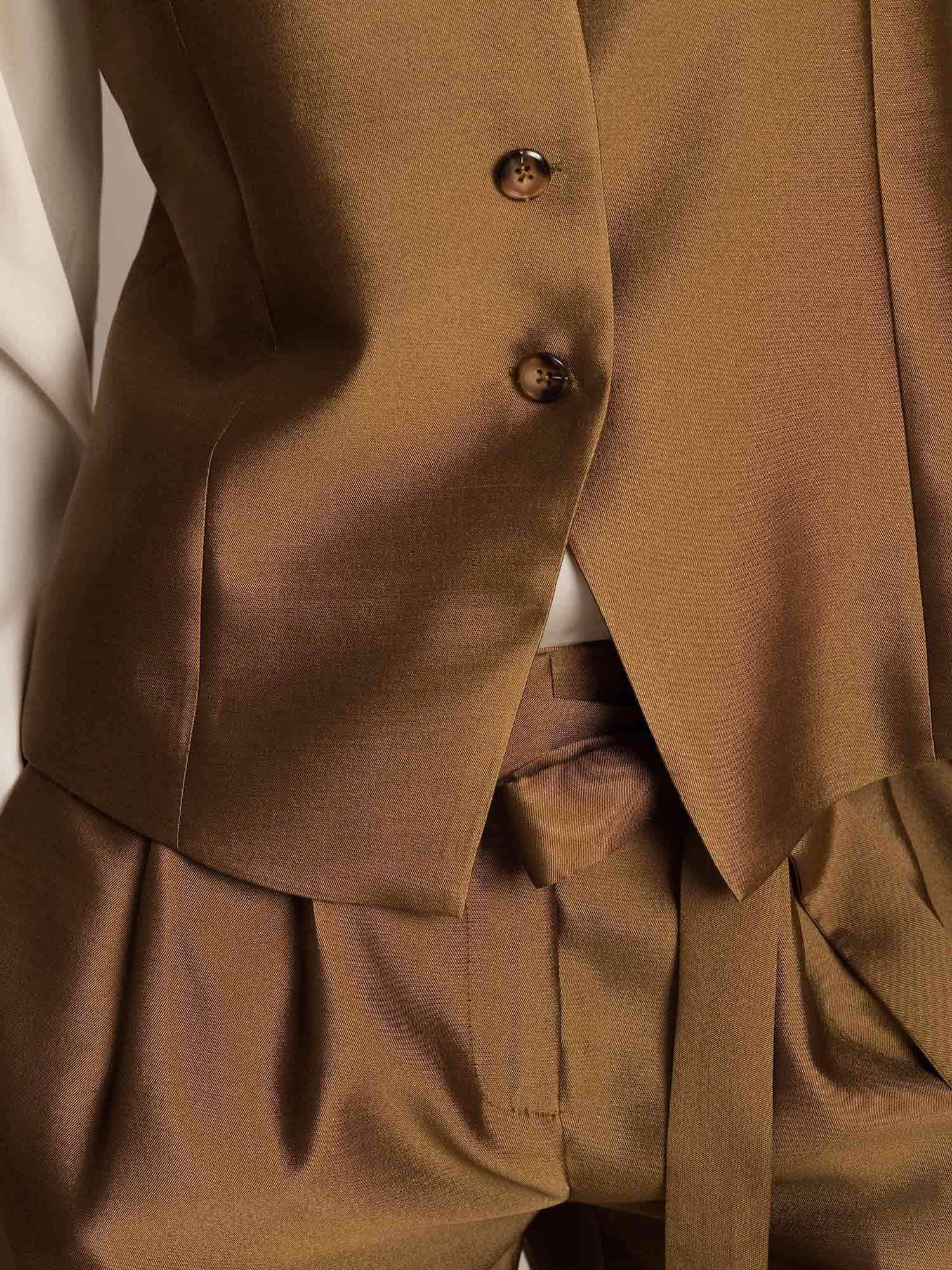 [Bronze] SilkSilky-AU 32Momme Wool Womens Vest 005,