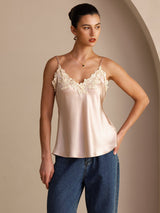 [Pink] SilkSilky-AU Sleeveless V Neck Camisole 001