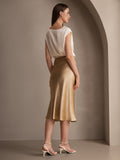 SilkSilky-AU 19Momme Pure Silk Skirt Champagne 006