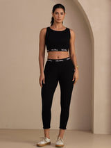 [Black] SilkSilky-AU Sleeveless Crew Neck Women's Outfit Sets 001