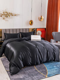 SilkSilky AU 19Momme Pure Silk Bedding Set Black 005