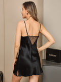 SilkSilky AU Pure Silk Sleeveless V Neck Nightgown Black 002