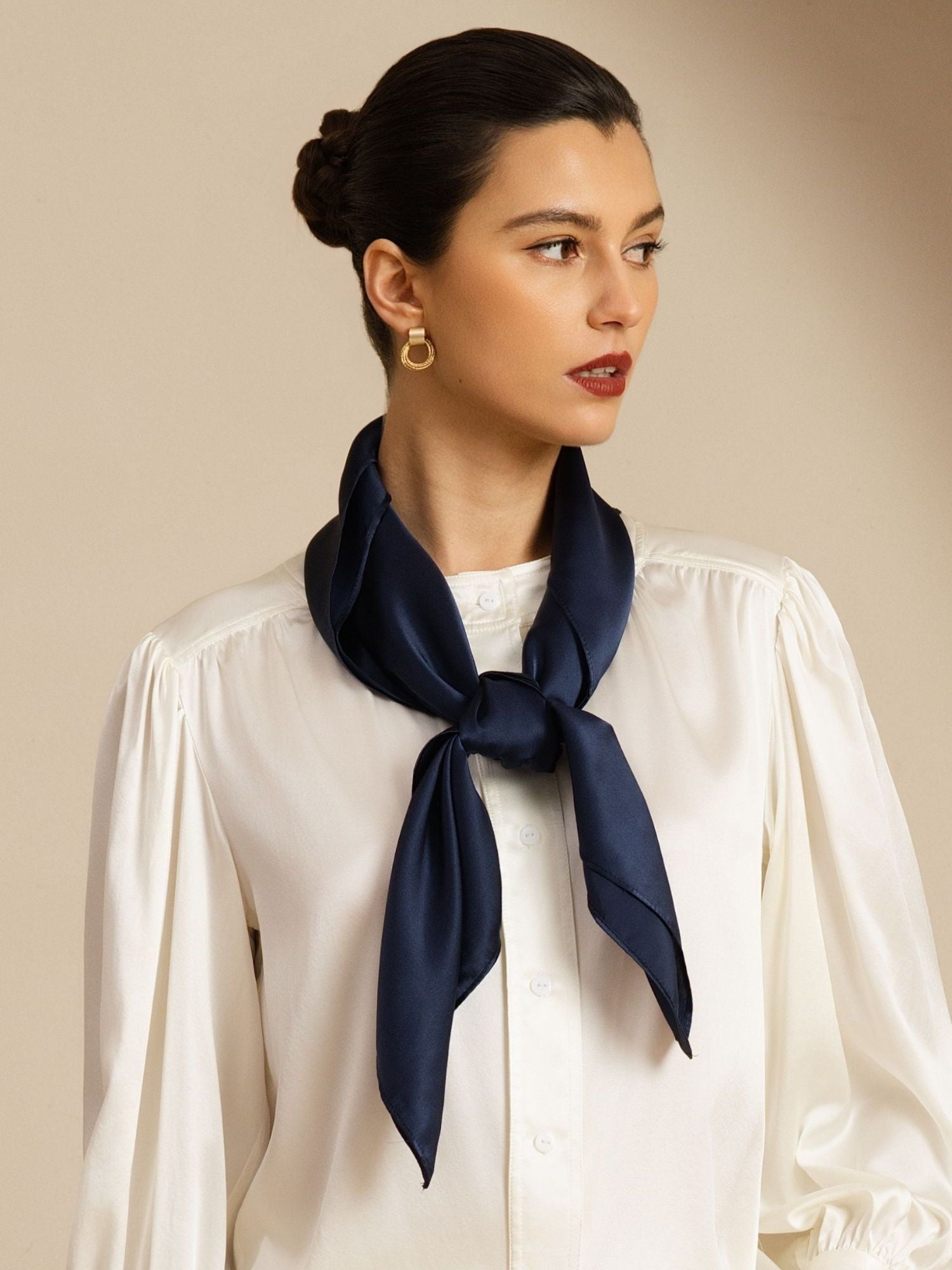[DarkBlue] SilkSilky-AU Pure Silk Scarf 002